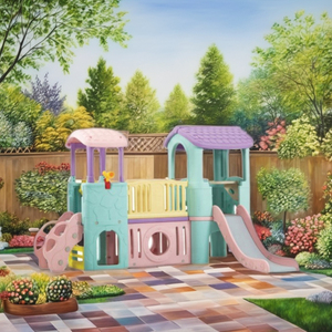 Parco giochi al coperto Set <span class=keywords><strong>per</strong></span> bambini Slide <span class=keywords><strong>altalena</strong></span> con canestro da basket e telescopio spazio di stoccaggio Tunnel giocattoli <span class=keywords><strong>per</strong></span> uso parco - Product Image 3