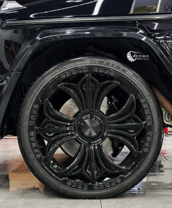 Rines de Aleación Forjada Estilo Gótico con Diseño de Cruz de Flores, Personalizados para Autos de Lujo Clase G - Product Image 1