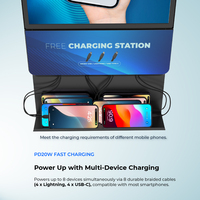 Station de recharge murale Y2 Power EKO2 avec écran numérique 32 pouces et chargeur PD 20W pour centres commerciaux et aéroports