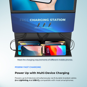 Station de recharge murale Y2 Power EKO2 avec écran numérique 32 pouces et chargeur PD 20W pour centres commerciaux et aéroports - Product Image 2