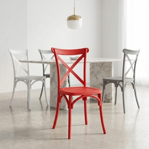 Sillas de Plástico Modernas y Minimalistas para Exteriores, Sillas Ligeras de Lujo para Comedor, Bodas y Banquetes, Diseño de Respaldo Cruzado - Product Image 5
