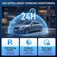 Caméra embarquée 2K pour la sécurité automobile, enregistreur vidéo arrière 1080P avec audio, Plug and Play, vision nocturne WDR, capteur G, verrouillage automatique