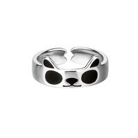 Bagues Panda Cartoon Adorables pour Femmes et Filles, Bague Ajustable en Forme d'Animal, Accessoires de Bijoux