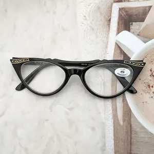 اطارات نظارات حسب الطلب اطارات نظارات عيون القط عاكسة للعيون باللون الازرق اطارات نظارات عيون القطة الكلاسيكية
