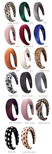 Puffy Head Band Velvet Fabric Headband Thick Sponge <strong>Padded</strong> Solid Color Wide <strong>Hair</strong> Band - Product Image 3