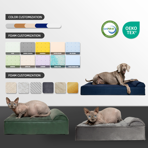 OEM ODM Luxe Orthopedische Memory Foam Hondenbedden Op Maat Hondenbed Afneembare Wasbare Waterdichte Hoes - Product Image 2