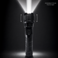 Lampe torche LED rechargeable par USB, à focalisation réglable, lampe de poche pour le camping, la randonnée, la chasse, la pêche, les situations d'urgence en plein air