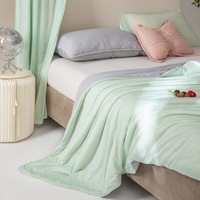 Couette d'été en soie glacée antibactérienne de classe A, couverture de climatisation légère et rafraîchissante, lavable en machine