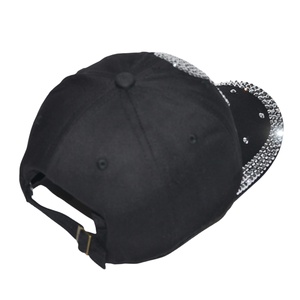 Gorra de béisbol deportiva de 5 paneles para mujer con LOGO personalizado de calavera, con pedrería brillante, de tela vaquera ligera lavada, común - Product Image 6