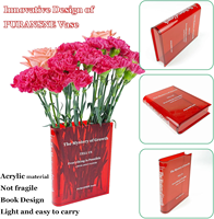 Vase de livre en acrylique moderne pour fleurs décor de chambre mignon et esthétique cadeau d'étagère à la maison incontournable pour les amateurs de livres