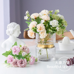 Usine d'artisanat Haiyi, bouquet artificiel de carnations de printemps, fleurs en soie de 10 cm à 30 cm, décoration de mariage et de maison - Product Image 5