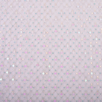 Tissu en tulle respirant coloré de 130 g/m² et 130 cm avec broderie de sequins pour robe de mariée - Design tendance