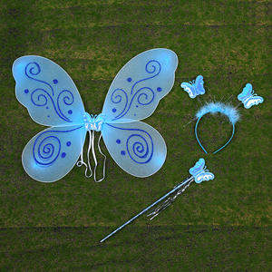 YIWU Factory Party Wonder Fairy puntelli di Halloween bambina Glitter angelo ala <span class=keywords><strong>per</strong></span> bambini farfalla fata ala Costume bambini - Product Image 6