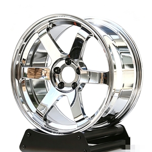 Jantes en alliage forgées monobloc personnalisées, couleur chrome, 6 branches, pour Rays Te37 VW Golf Toyota <span class=keywords><strong>Aygo</strong></span> Skoda Octavia - Product Image 1