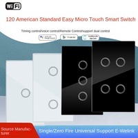 Interrupteur mural intelligent WiFi compatible avec Alexa et Google Home, commande vocale, application EWeLink, télécommande, norme AU/US, interrupteur intelligent pour éclairage
