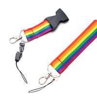 Sangle de cou personnalisée transgenre lesbienne Gay Pride Sublimation couleur cordon arc-en-ciel homosexuel LGBT avec boucle de rupture