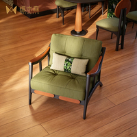 Fauteuil de salon rétro français, fauteuil inclinable antique en bois de frêne, pour balcon, en velours côtelé, garni d'éponge haute densité, mobilier de maison