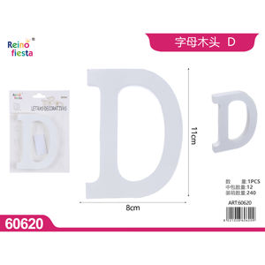 Lettre décorative en bois blanc D pour la décoration intérieure et l'artisanat Tableaux de lettres de qualité supérieure - Product Image 1