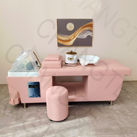 Lit de massage et de shampoing de luxe, design moderne, couleur personnalisable, entièrement inclinable, pour soins capillaires, spa capillaire, salons de coiffure et instituts de beauté