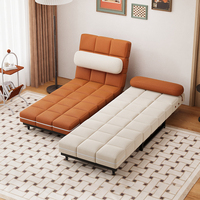 Französischer Stil Metallrahmen PU-Leder Ausziehbares Schlafsofa mit Abnehmbaren Bezügen Modernes Wohnzimmer-Schlafsofa