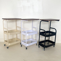 Étagère de rangement minimaliste moderne à double couche mobile avec roulettes pour salon et chambre à coucher, fabricants chinois
