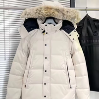 Veste d'hiver pour homme en duvet, style classique personnalisé, de haute qualité, coupe-vent et chaude, véritable fourrure de loup