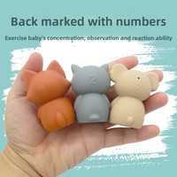 YD TOYS Ensemble de Jouets de Bain et de Doigt en Silicone Platine Empilables Bateau et Ours pour Nouveaux-nés et Enfants 0-24 Mois