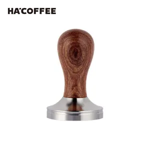 Hot Sale Rosewood Barista Tamper Tools 51mm 54mm 58mm Espresso Stainless Steel Coffee Tamper with Rosewood Handle