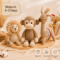 En stock, vente en gros d'articles en crochet faits à la main, amigurumi, animaux en peluche, jouets en peluche, hochets pour animaux, poupées, jouets en crochet