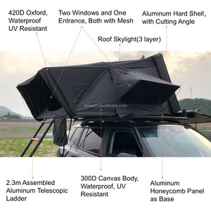 Tente de toit ouvrante latérale 4 saisons Overland 4x4, coque rigide en aluminium, durable, installation rapide, 4 personnes XL, imperméable, SUV, pliable, RTT - Product Image 2