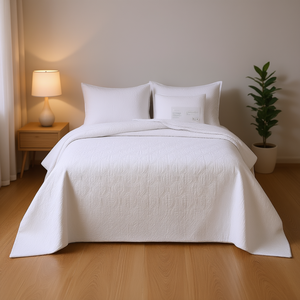 Juego de Cubrecamas Reversibles Completos Blancos 100% Poliéster, Cubrecama Estilo Confort para Ropa de Cama - Product Image 2