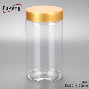 Proveedor de fábrica, embalaje barato, contenedor de botella para mascotas sellado vacío, tarros de mantequilla de maní de plástico de 550ML - Product Image 3