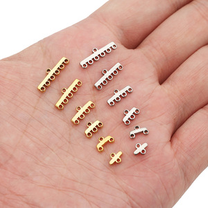 Conector plano de acero inoxidable con múltiples orificios, 2, 3, 4, 5, 6 puertos, pulido, accesorios de joyería DIY para pendientes, pulseras, collares - Product Image 2