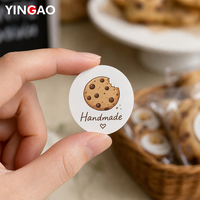 Autocollant d'emballage pour biscuits faits main, autocollant adhésif en vinyle découpé sur mesure, imperméable, pour boulangerie, sachet de biscuits, boîte, pot, scellage