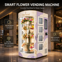 Distributeur automatique de fleurs intelligent Ouruoxi, 18 bouquets, écran tactile en libre-service, conservation à froid et à humidité contrôlée