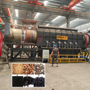 Petite machine automatique de fabrication de biochar à partir de sciure de bois, usine de pyrolyse de biomasse, four de retorte à charbon de bois en promotion - Product Image 1