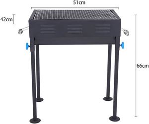 Premium Portable Dual-Zone Charcoal Grill Compact Folding Design with Modern Iron Construction for Camping & Outdoor <b>BBQ</b> - Product Image 2