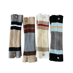 Women's Color-Blocked Knit Slouch <b>Socks</b> With Button Detail For Autumn Winter Warmth Four Seasons Wear - Product Image 5