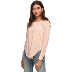 En gros dames col rond raglan à manches longues femmes surdimensionné haut bas - Product Image 5