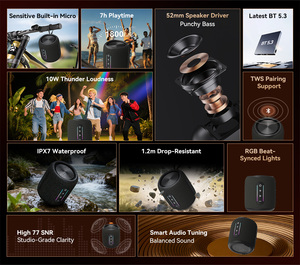 Altavoces Blackview Aurabass 2 BT5.3, 1800mAh, IPX7, Resistentes al Agua, RGB, con Ritmo Musical - Product Image 4