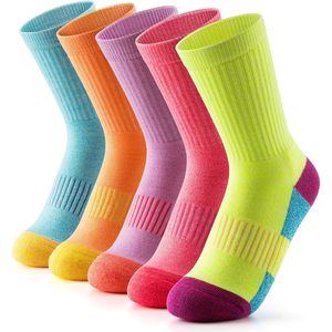 Calze sportive da donna Premium Set 5 paia cuscino spesso personalizzato in Nylon lavorato a maglia stampato per l'escursionismo da corsa per la primavera invernale - Product Image 1