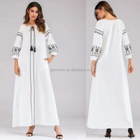 Gaun Formal Panjang Wanita Motif Etnik Tanpa Lengan Aksen Patchwork Renda Alami Floral Musim Semi Panas 2026
