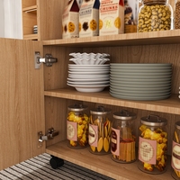 Îlot de cuisine mobile avec plateau rabattable, chariot de cuisine roulant avec armoire de rangement, étagères ouvertes, table à manger sur roulettes pour la maison