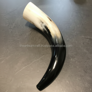 Corne de buffle véritable, corne à souffler, style viking, polie, faite à la main, durable, art animalier, objet de collection, occasion de Noël - Product Image 1