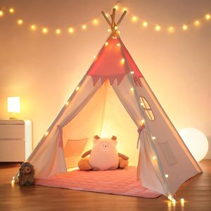 Fiesta habitación decoración portátil niños tiendas Tipi casa de juegos niños algodón lona indio juego tienda niño pequeña <span class=keywords><strong>playa</strong></span> tipi tienda - Product Image 2