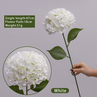 Fleur d'hortensia artificielle en soie, toucher réel, bleu-vert, 90 cm, style vintage, pour mariage, maison, Pâques, vente en gros
