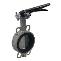 Katup kupu-kupu Flanged tujuan umum industri D341X-16P bercahaya dengan cakram baja tahan karat katup kupu-kupu Flanged