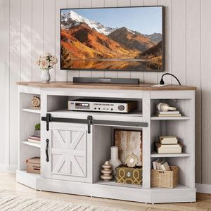 <span class=keywords><strong>Mueble</strong></span> de <span class=keywords><strong>TV</strong></span> <span class=keywords><strong>Esquinero</strong></span> Moderno de <span class=keywords><strong>55</strong></span>-59 <span class=keywords><strong>Pulgadas</strong></span>, Centro de Entretenimiento Estilo Rústico con Almacenamiento, Tomacorriente y Puerta Corredera Tipo Granero - Product Image 3