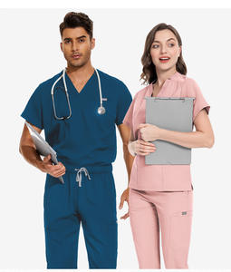 卸売業者 ユニフォーム 医療スクラブ ストレッチ ナーススクラブ ユニフォーム スタイリッシュなスクラブトップス プリント入りユニフォーム - Product Image 3