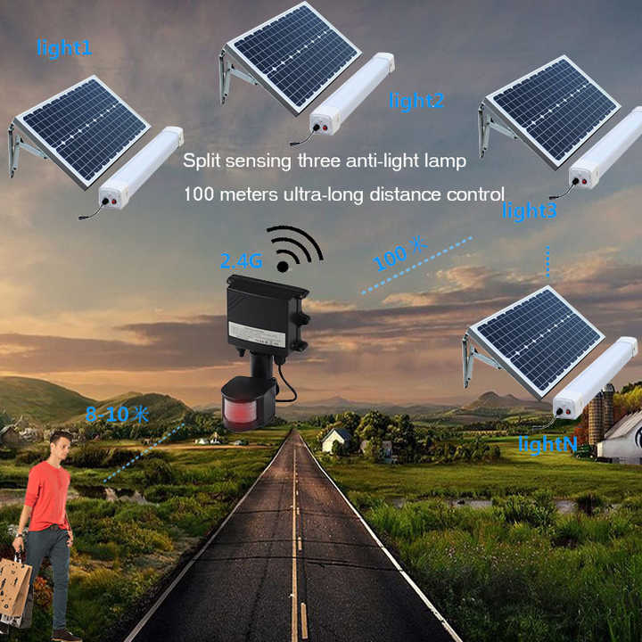 Solar Tri-Proof Light with Remote Control - 50W LED Lamp
